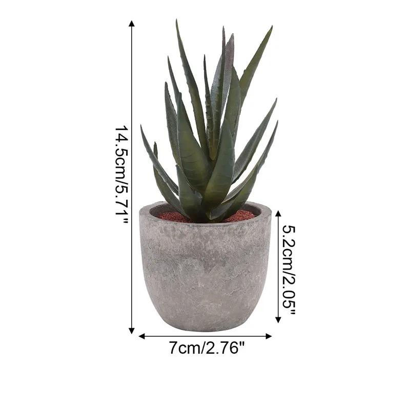 

For Mini Artificial Aloe Plants Bonsai Small Simulated Tree Pot Plants Fake Flowers Office Table Potted Ornaments Home Garden De
