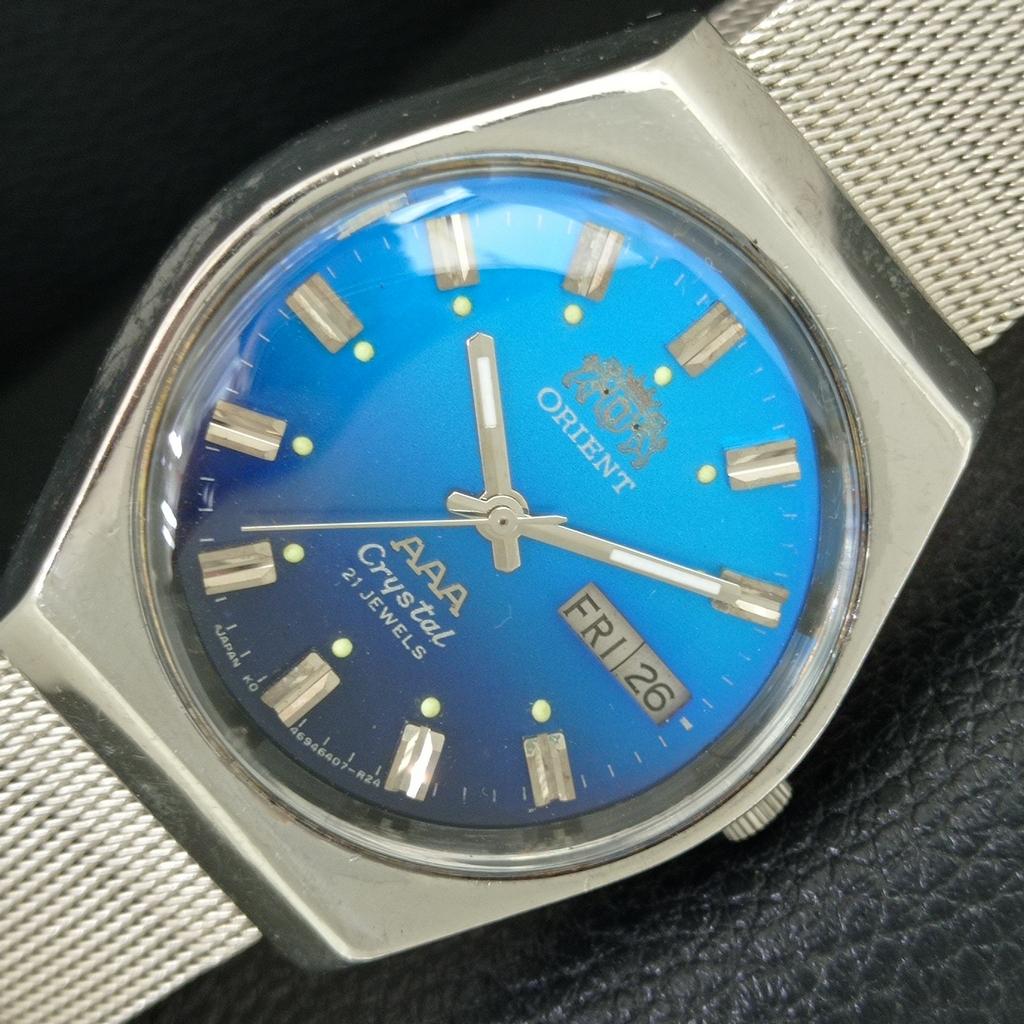 VINTAGE ORIENT AAA CRYSTAL AUTOMATIC JAPAN MENS ORIGINAL DIAL WATCH a707775-1