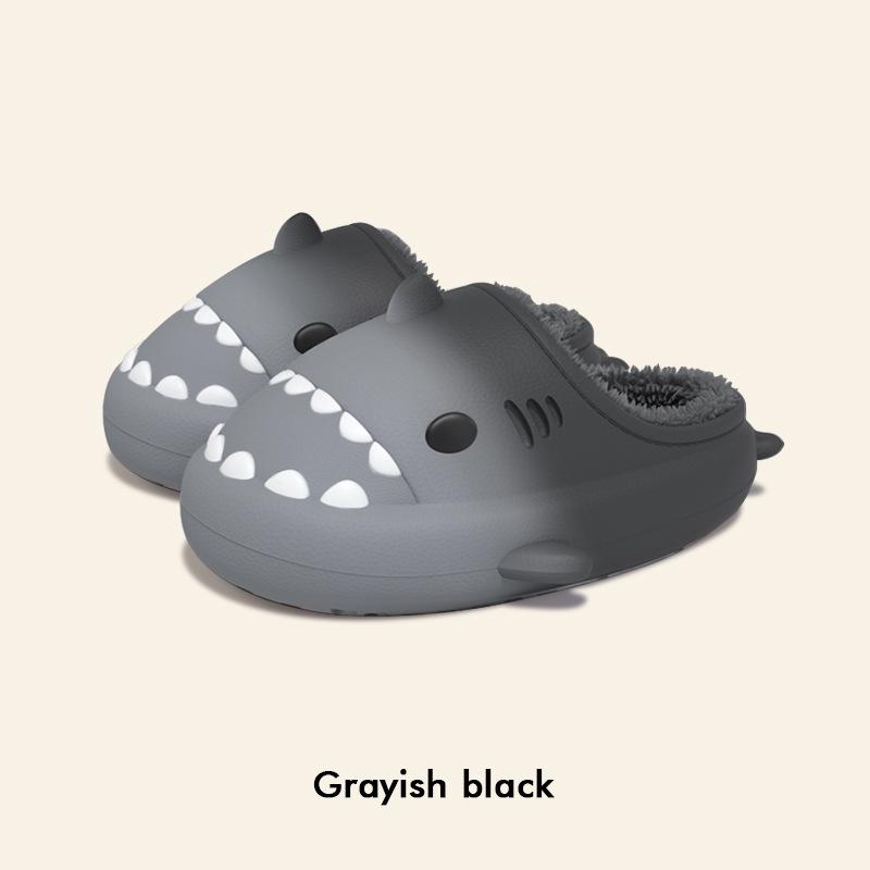 

Women s Gradient Shark Cotton Slippers: Non-slip, Waterproof, Warm Plush for Indoor/Outdoor Use in Winter. Internal 14cm, fits foot 13cm серый/чёрный
