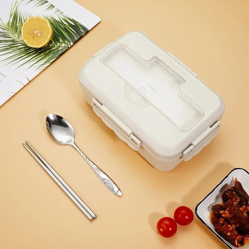 Portable Plastic Lunch Box for Kids School Outdoor Picnic Travel Food Container 3compartment Microwave Heating Bento Boxes