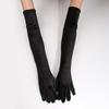 Full Finger Women's Fluffy Gloves Solid Color Party Mittens Velvet Long Gloves  Party