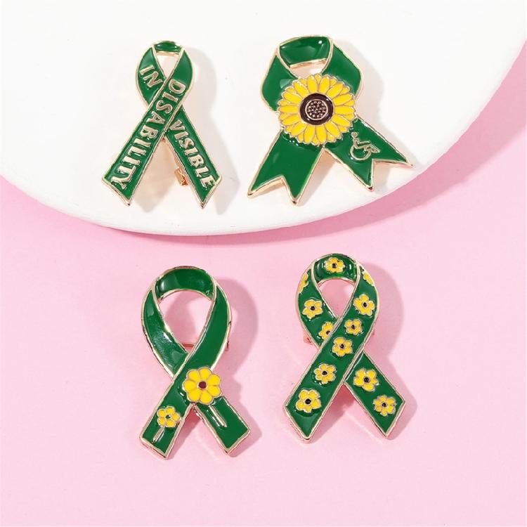Sunflower Ribbon Brooch Metal Badge Pin for Charity Event Participants and Fashion Lover of All Ages Clothing Decors
