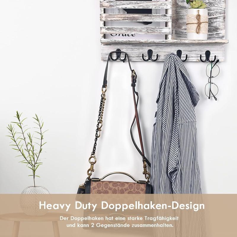 10/5Pcs Coat Hooks Wall-Mounted 2 Hole Towel Hanger For Coats Hat Clothing Home Storage Hook Wall Hook Towel Hanger For Hardware
