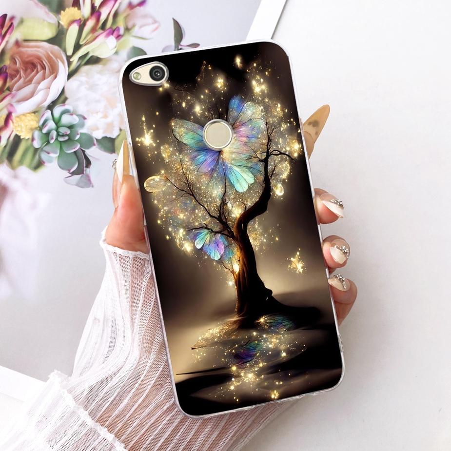 For Huawei P8 Lite 2017 Case Honor 8 Lite Luxury Flower Butterfly Painted Cover Soft Silicone Case For Huawei P9 Lite 2017 Shell