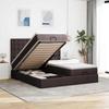 Estrutura de cama otomana - Maison Exclusive - 180x200 cm - Tecido marrom escuro - Armazenamento hidráulico