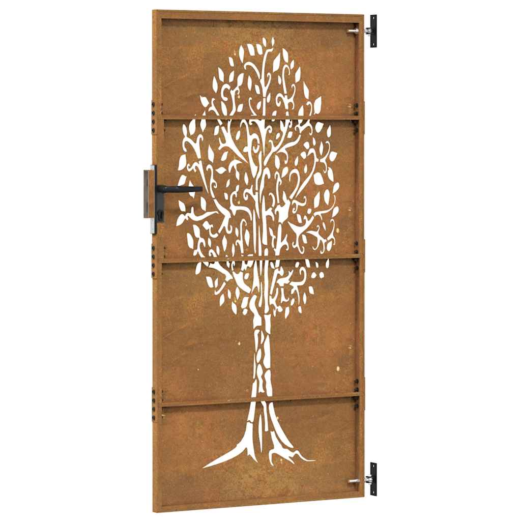Garden Gate 85 X 175 Cm Corten Steel Tree Design