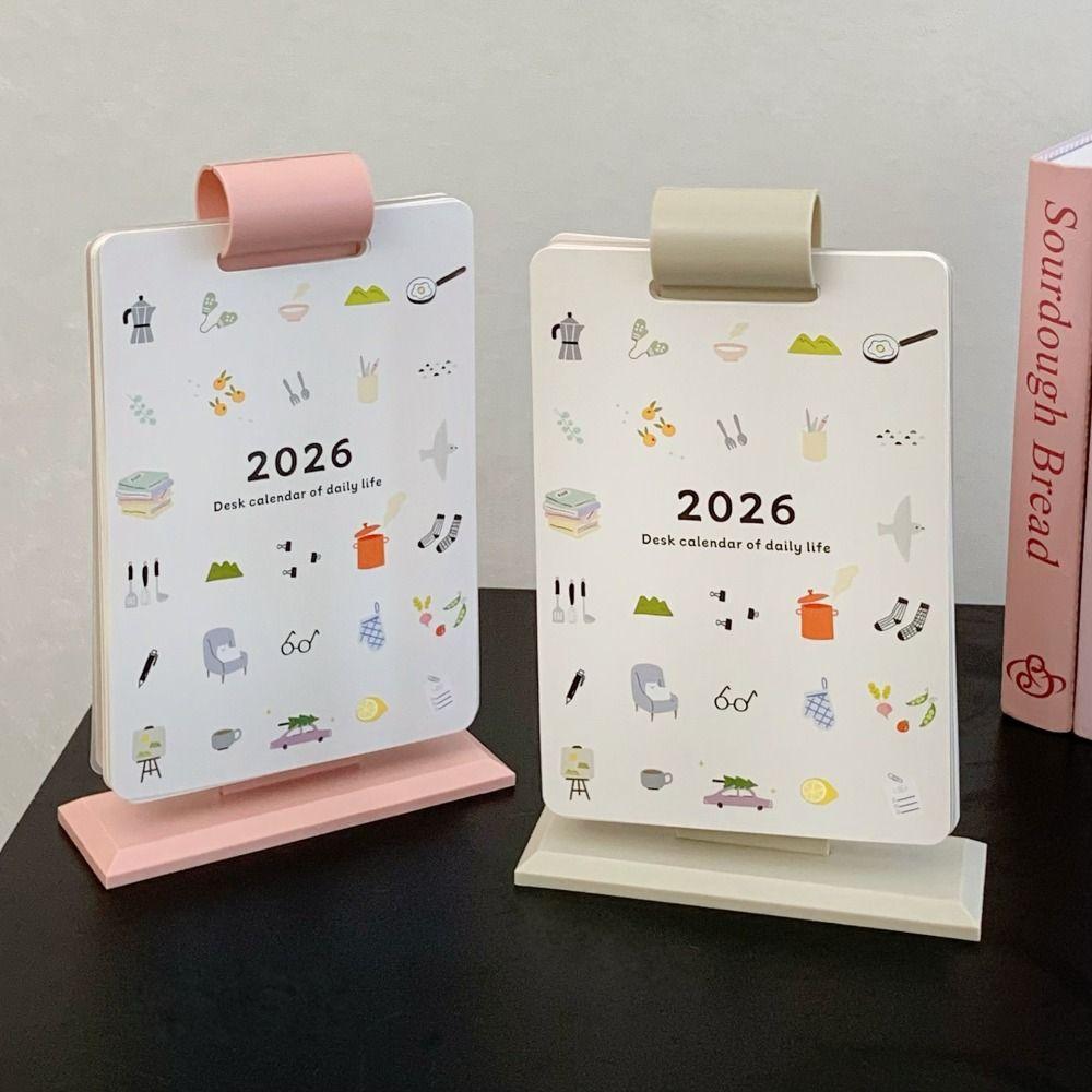 Page Flipping Cartoon Desk Planner Cartoon 2026 Cute Student Calendar  Calendar Ornament