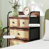 Bedroom Chest of Drawers with 5 Drawers with Rattan Fronts and Steel Frame 58x29x99 Cm Rustic Brown
