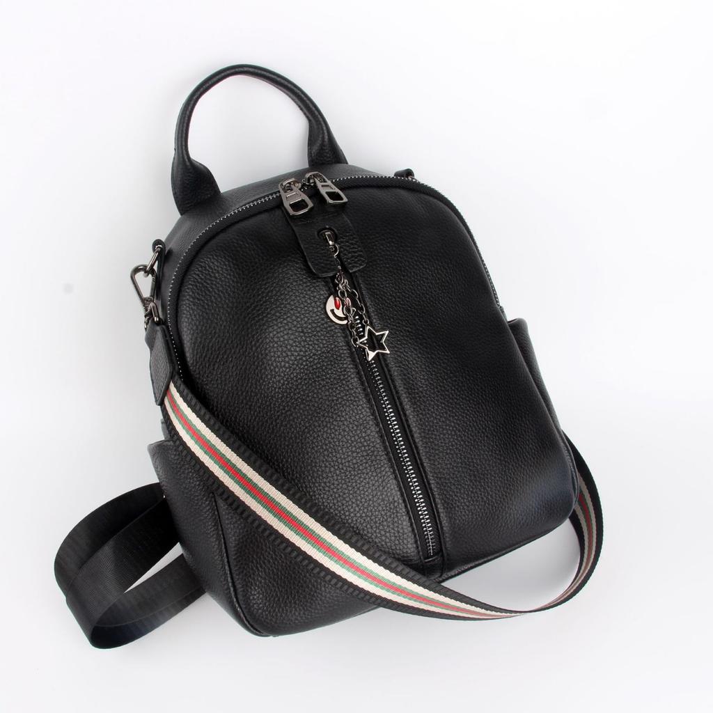 Cowhide Women's Backpack, Fashionable Versatile Travel Schoolbag, Dual-purpose Soft Leather Bag, Fashionable Versatile