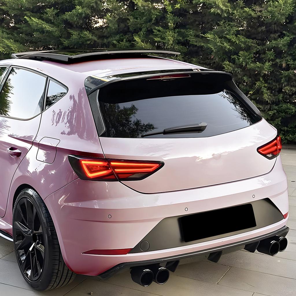 Rear Window Spoiler Side Wing Cover Trim For Seat Leon MK3 Standard Edition 2013 2014 2015 2016 2017 2018 2019 ABS Gloss Black