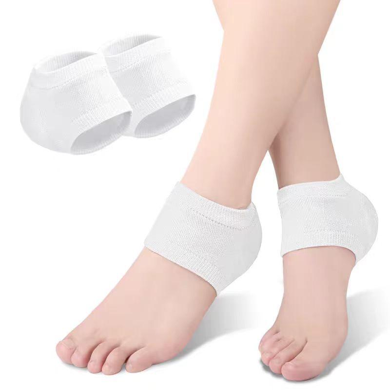 2pcs Plantar Heel Protector Sleeves with Silicone Gel Pads - Breathable Knit Design for Heel Cushioning, Pressure & Support