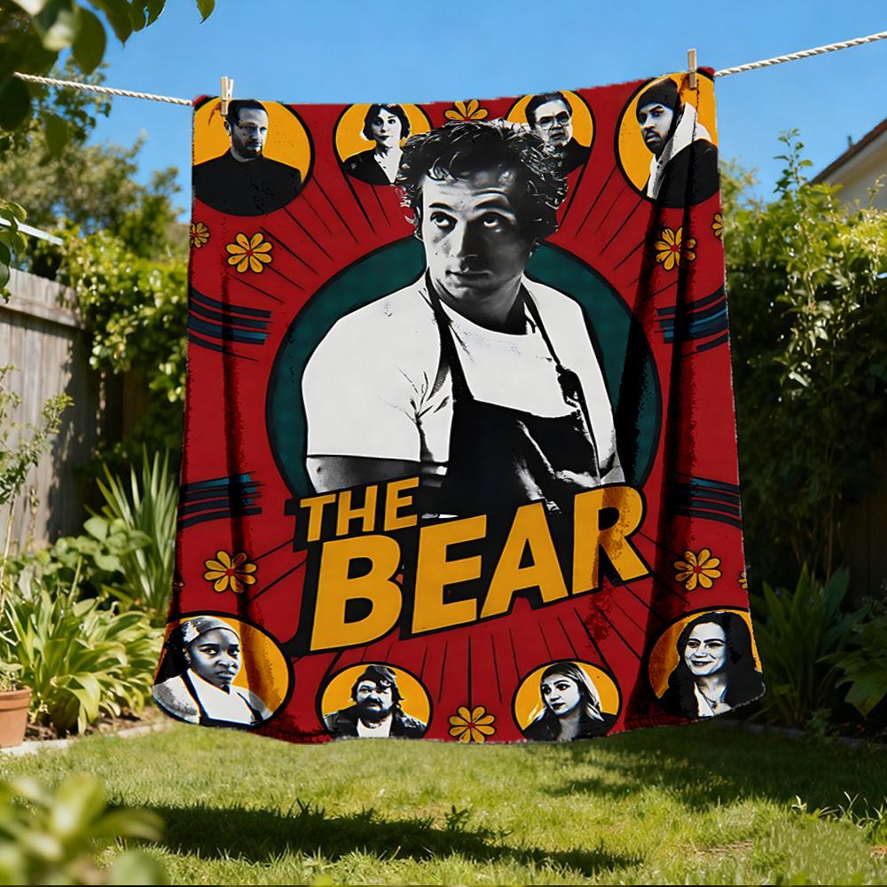 1pc The Bear Outdoor Personalized Flannel Blanket, Soft, Lightweight Personalized Flannel Blanket, Digital Printing, 80x120cm