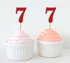 Darling Souvenir| Number 7 Birthday Year Cupcake Toppers| Birthday  Anniversary Party Dessert Decorations - Pack Of
