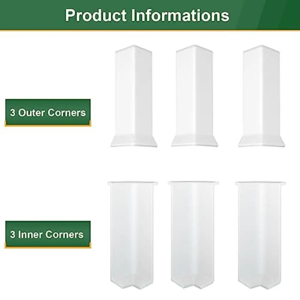 82MM Height Baseboard Corner Blocks Inside and Outside Corners Self Adhesive Wall Base Moulding Trim Connector Skirting Board