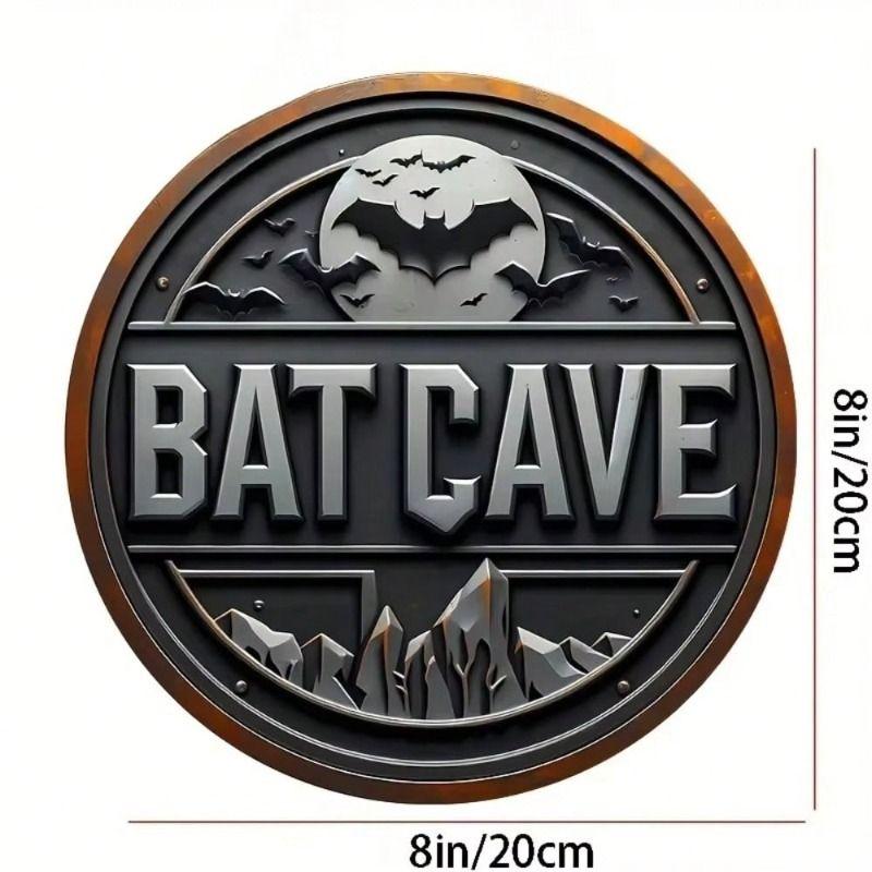 Retro Round Metal Tin Sign Wall Art Decor for Garage Kitchen