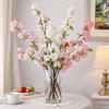Long Artificial Cherry Blossom Realistic Real Touch Silk Cherry Blossoms Branch Handmade with Leaves Fake Flower Teacher's Day
