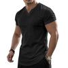 T-shirt da uomo a maniche corte con scollo a V Casual Slim Fit Basic Top Morbido Comodo Leggero