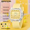 Sanda Colorful Minimalist Student Quartz Watch with 3D Scale and Waterproof Design