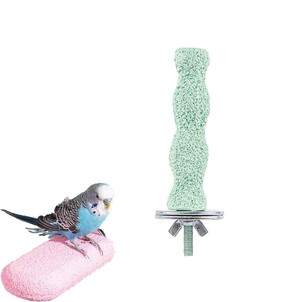 Resin Bird Perch for Claw & Beak Grinding, Anti-Scratch Parrot Standing Stick, Durable Foot Health Trimmer for Budgie Cockatiel Cage Accessories