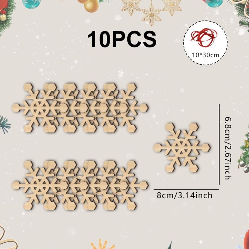 Handmade Wood Snowflakes Decorations For Festival DIY Crafts Customizable Holiday Homes Office Wall Display