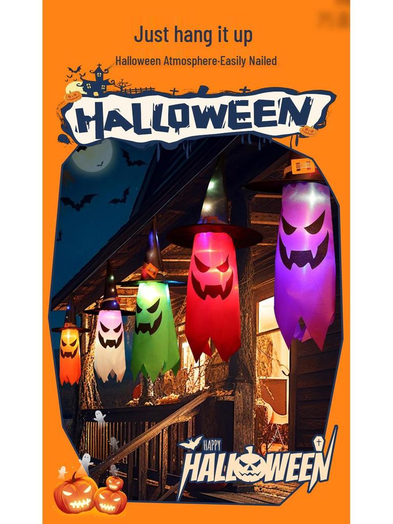 Glowing Halloween Wizard Hat LED String Lights for Outdoor Decorations