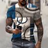 Fashionable Retro Graffiti Personalized Casual Printed Men's T-shirt Short Sleeved