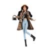 Bambola Giocattolo Moda Europea FR Supermodella 30cm Set alla Moda con Giacca Invernale+Pantaloni in Pelle+Borsa+Cappello Bambola 1/6 Articolata Giocattolo Vestire