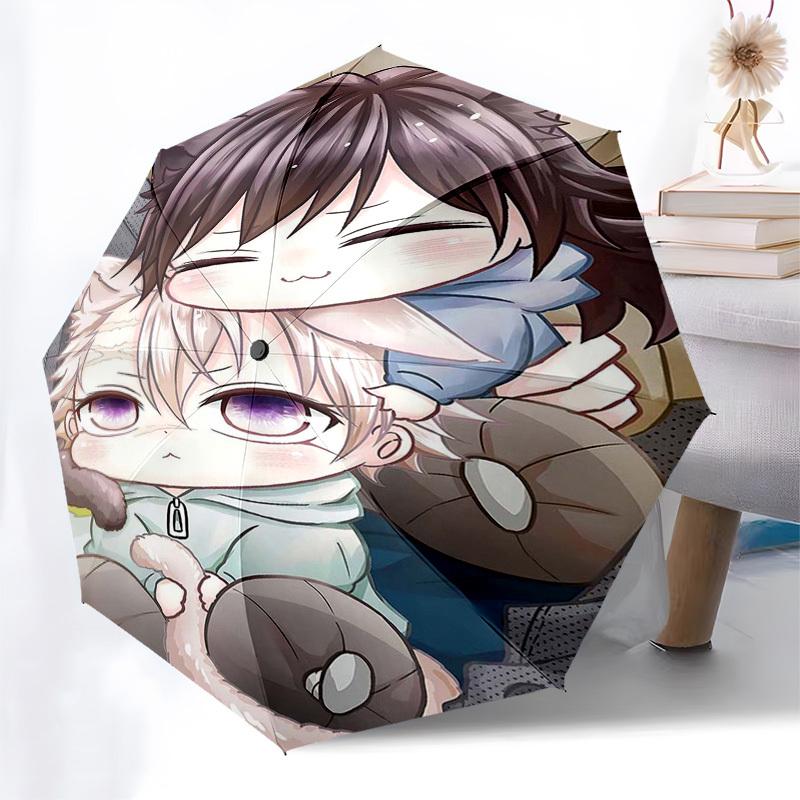1pc Outdoor Umbrella with Cute Anime Characters - Automatic Opening/Closing, Portable 3-Fold Design, 8-Rib Iron Frame - Perfect Gift for Fans, Tr