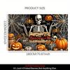 1 item, Halloween banner background decoration, 2D flat skull figure, pumpkin and spider web pattern background wallDJH