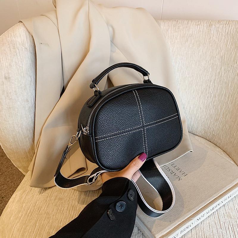 Trendy Women's Korean Style Crossbody Bag Fashionable Round Handbag In Multiple Colors