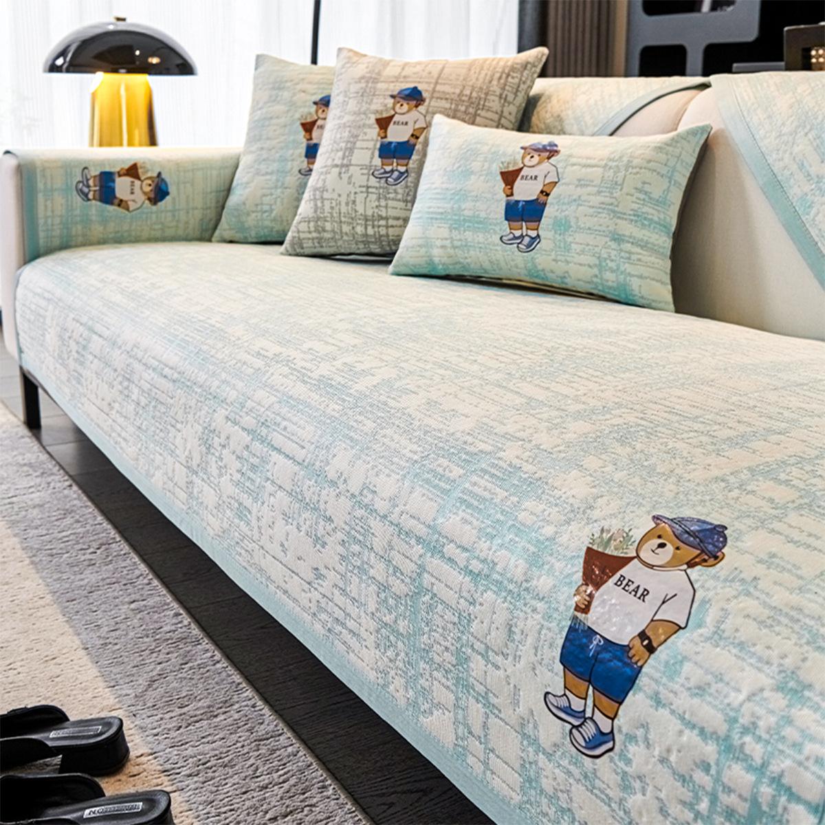 

Ice Silk Soft and Comfortable Sofa Seat Cushion Summer Mat Seat Cushion Non-slip Light Luxury Sofa Cover Sofa Cover Cloth Towel 45X45cm pillowcase