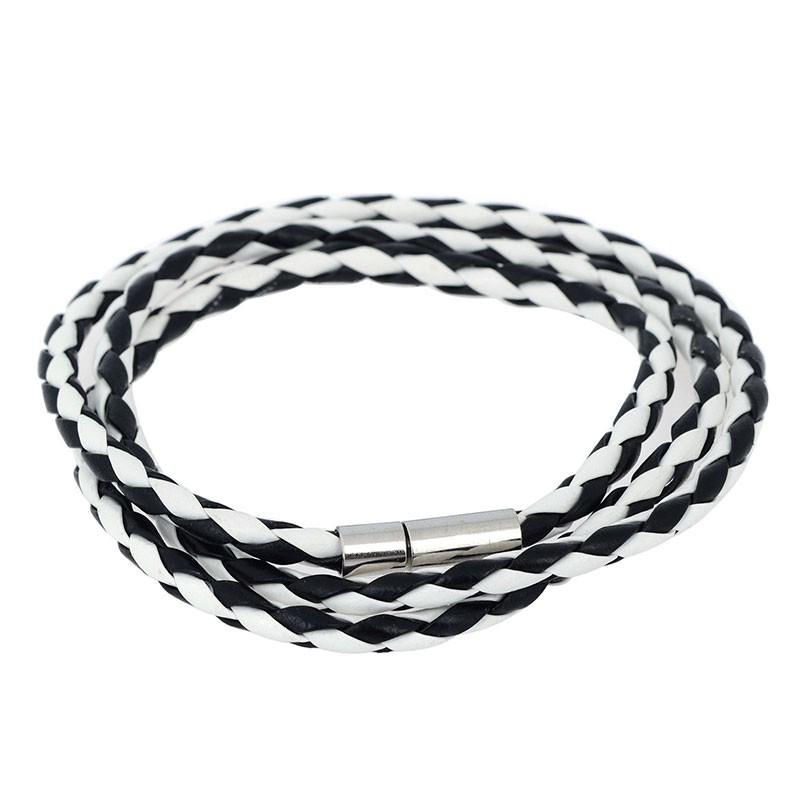 Buy Bracelet Unisex Wristband Cuff Bangle Interlaced Leather Men Women Fashion Wholesale at