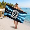Coventry City Custom Beach Towel, Personalized Name Text Print, Football Logo Soft Quick‑Dry Towel Holiday Gift