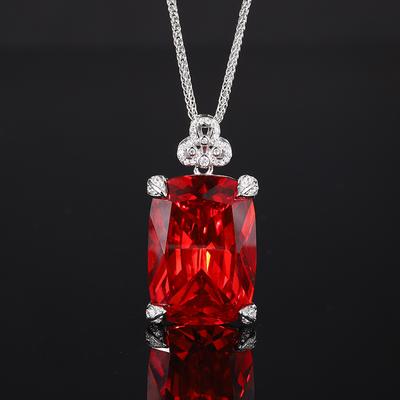 Jewelry Copper Bottom Gold-Plated Imitation Colored Treasure Generous Diamond Pendant Necklace Main Stone 20 * 28