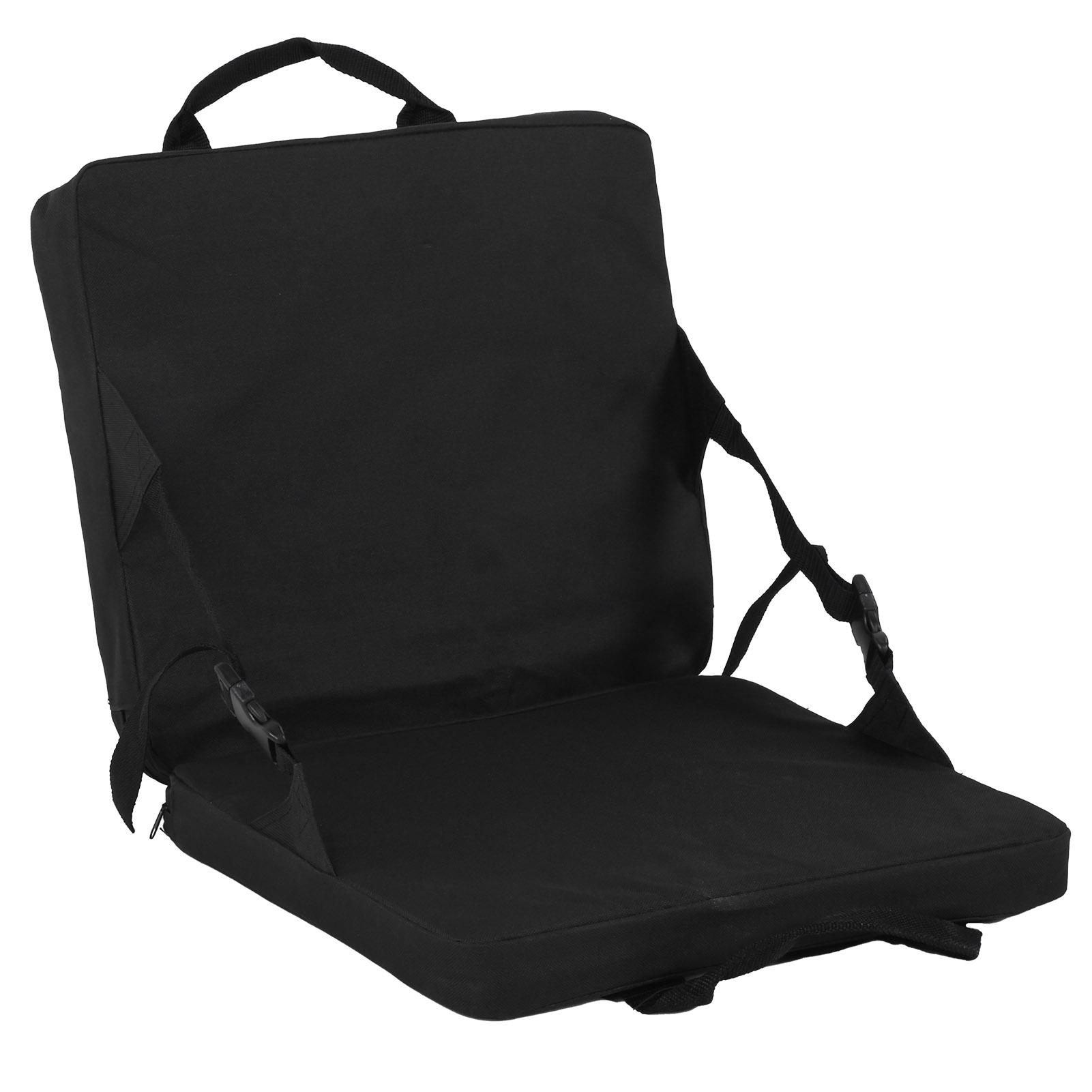 

Folding Cushion Outdoor Portable Adjustable Camping Cushion Chair with Backrest Black