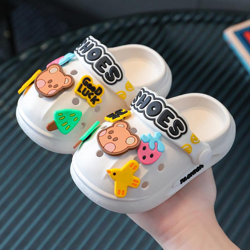 Childrens Cartoon Pvc Slipon Slippers Shoes With Nonslip Sole For Summer Play 20-21