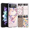 Love Heart Phone Case For Samsung Galaxy Z Flip 3 4 5 6 7 Hard Black Folding PC For Samsung Z Flip3 Flip4 Flip5 Cover