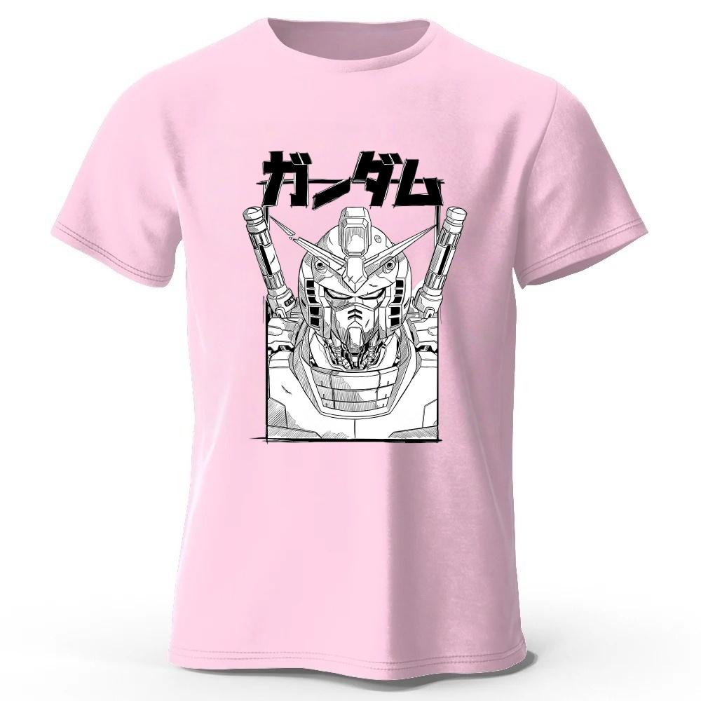 Retro Mobile Suit Gundam Cotton T-shirt Unisex Daily Casual Versatile Comfortable Plus Size Short Sleeves Tops
