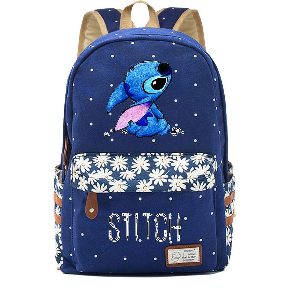 Lilo Stitch Backpack In Pink Or Blue Perfect For School Or Travel Made From High-quality Oxford Cloth
