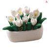 1:12 Dollhouse Miniature Tulip Potted Plant Flowerpot Bonsai Garden Model Decor Toy Doll House Accessories
