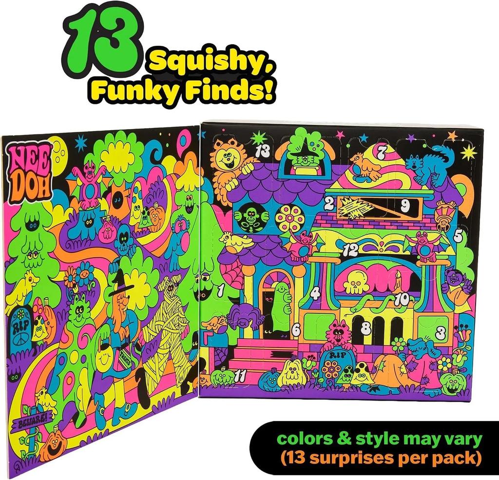 NeeDoh Calendar Halloween Advent Calendar 24 Days, Spooky Squishy Slow Rise Stress Relief Toys Countdown Gift Box