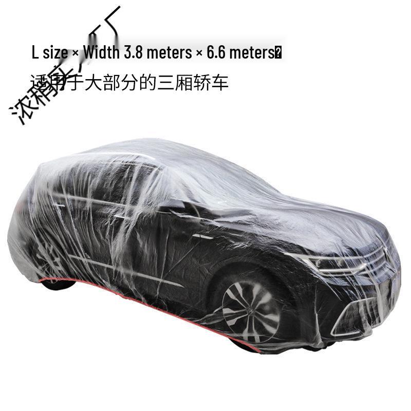 Universal Disposable Car Cover - Sun, Rain & Dust Protection, Transparent Full Plastic Cover