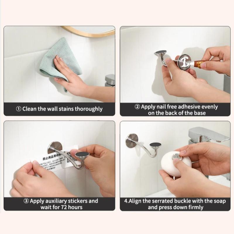 Portasapone Magnetico in Acciaio Inossidabile, Multifunzione da Parete Autodrenante, Per Bagno, Cucina, Cabina Doccia