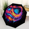 Neon Skull Cosmic Grin Automatic Opening and Closing Umbrella Suitable for All Occasion and Business Umbrella, Unisex Portable Tri Fold Small Umbrella