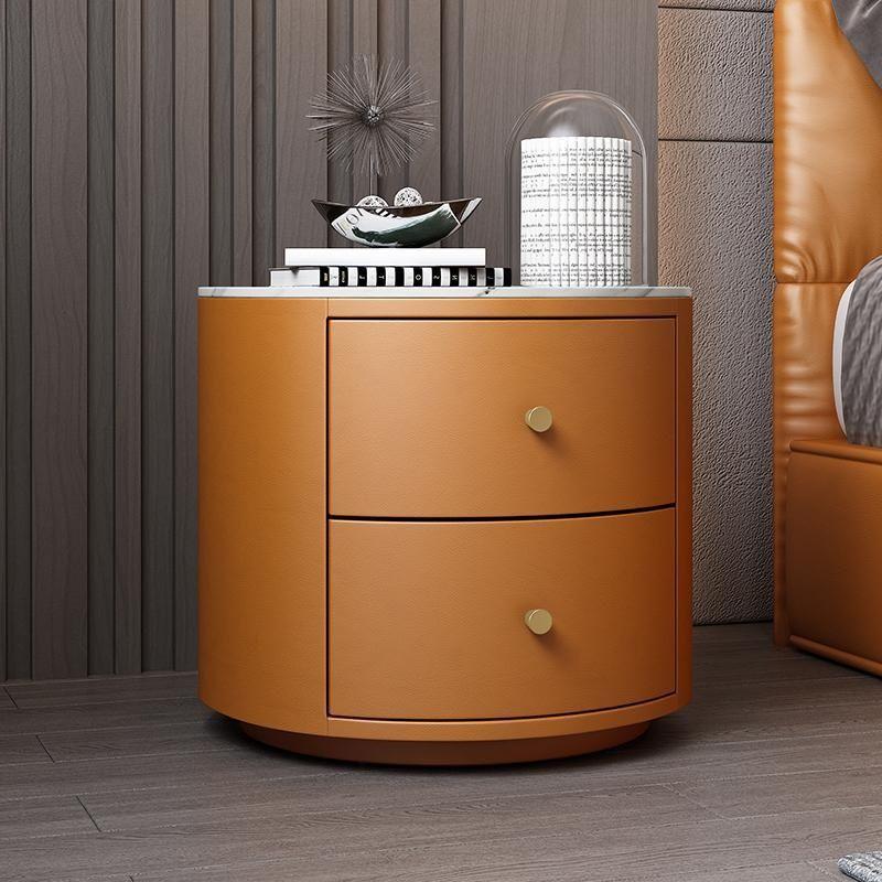 Modern bedroom bedside table simple light luxury floor-to-ceiling cabinet bedside cabinet storage locker round cabinet