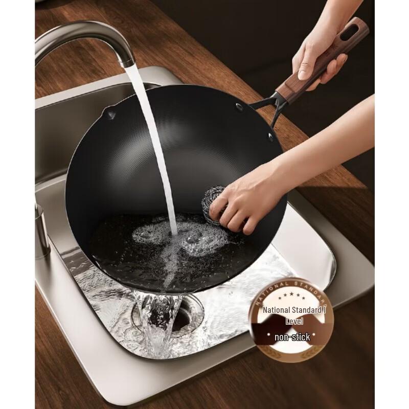 Sanhe 32cm Flat Bottom Wrought Iron Wok