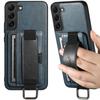 SUTENI H13 Für Samsung Galaxy S22 5G Kartenhalter Lederbeschichtete PC+TPU Hülle mit Handschlaufe Ständer Handyhülle