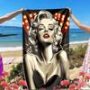 Marilyn Monroe Print Beach Towel, Versatile Lightweight Absorbent Beach Towel for Pool Surf Yoga Bathroom, Perfect Birthday Holiday Gift