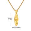 Vnox Stainless Steel Coconut Tree Pendant Necklace for Men, Silver Plated Elliptical Charm Jewelry with Box Chain, Gift for Him