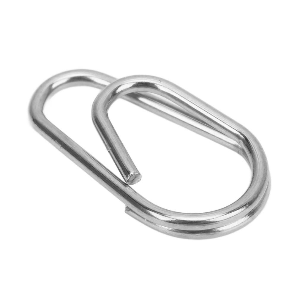 100PCS Lightweight Fishing Snaps Rings Oval Fishing Split Rings Saltwater Fishing